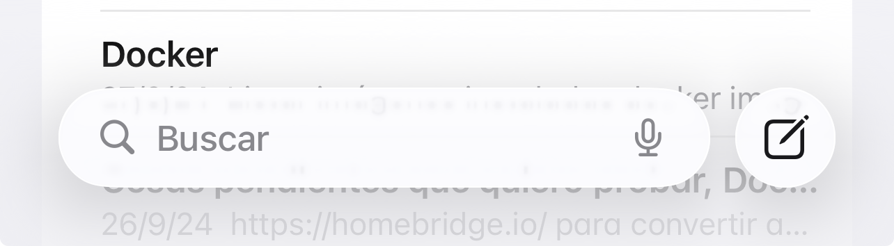 Buscador de notas, ahora siempre visible en la parte de abajo de la pantalla en iOS 26