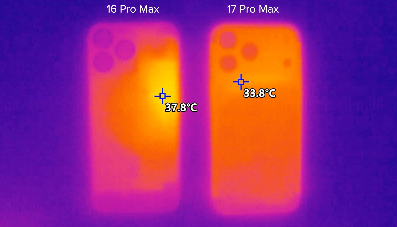 Asi se disipa el calor generado por la CPU en un iPhone 16 Pro y en un iPhone 17 Pro