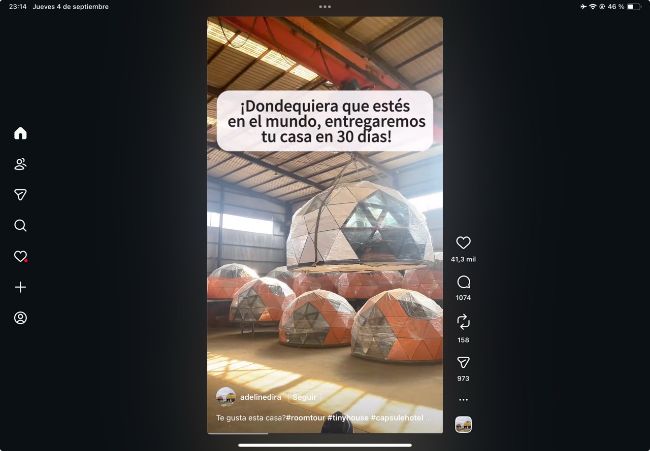 Instagram en el iPad en posición horizontal