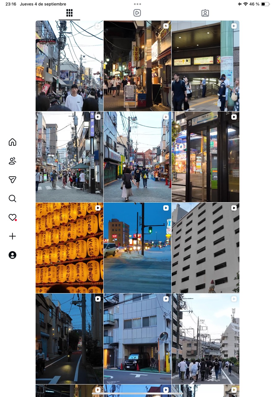 Cuenta de @walk_japan en la versión para iPad de Instagram