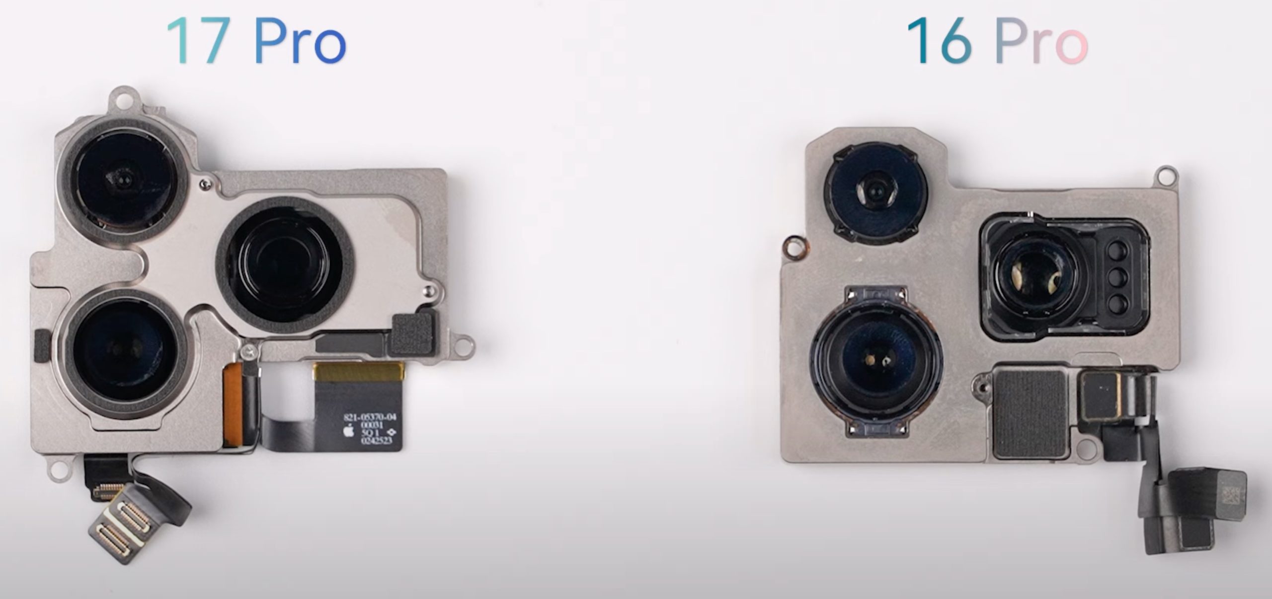 Comparación de módulo de cámaras traseras del iPhone 17 Pro y el iPhone 16 Pro