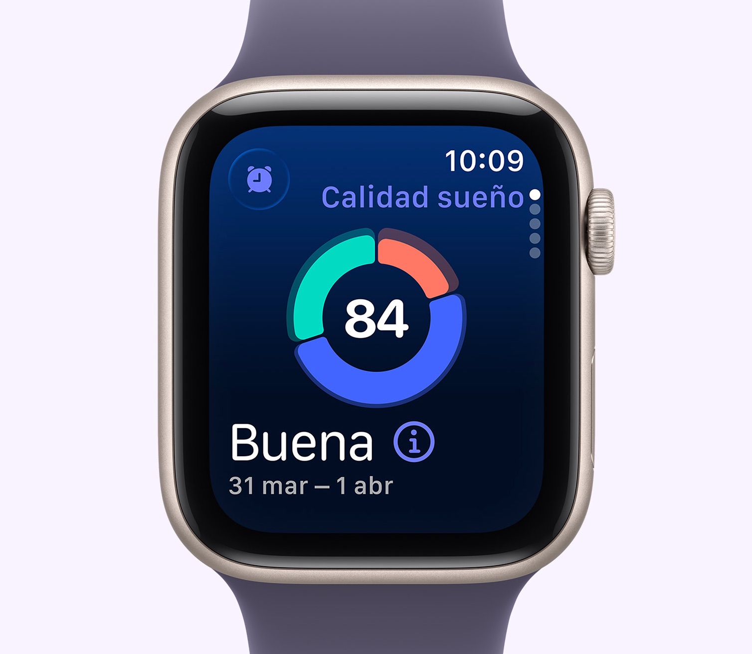 Calidad del sueño medida en un Apple Watch SE 3