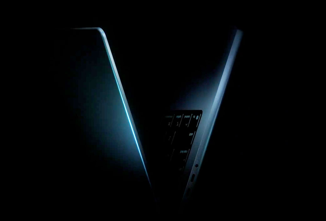 La V del cinco romano es, en realidad, un MacBook Pro medio abierto