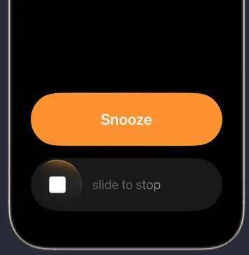 Botón de posponer o parar la alarma del despertador en iOS 26.1
