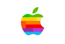 Fondo de Apple conmemorativo de la apertura de su nueva tienda Livat Centre Fondo de pantalla con el logo arcoíris de Apple conmemorativo de la apertura de la Livat Apple Store en Pekín, China