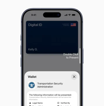 Tarjeta de identidad digital en la App de Cartera, en EEUU