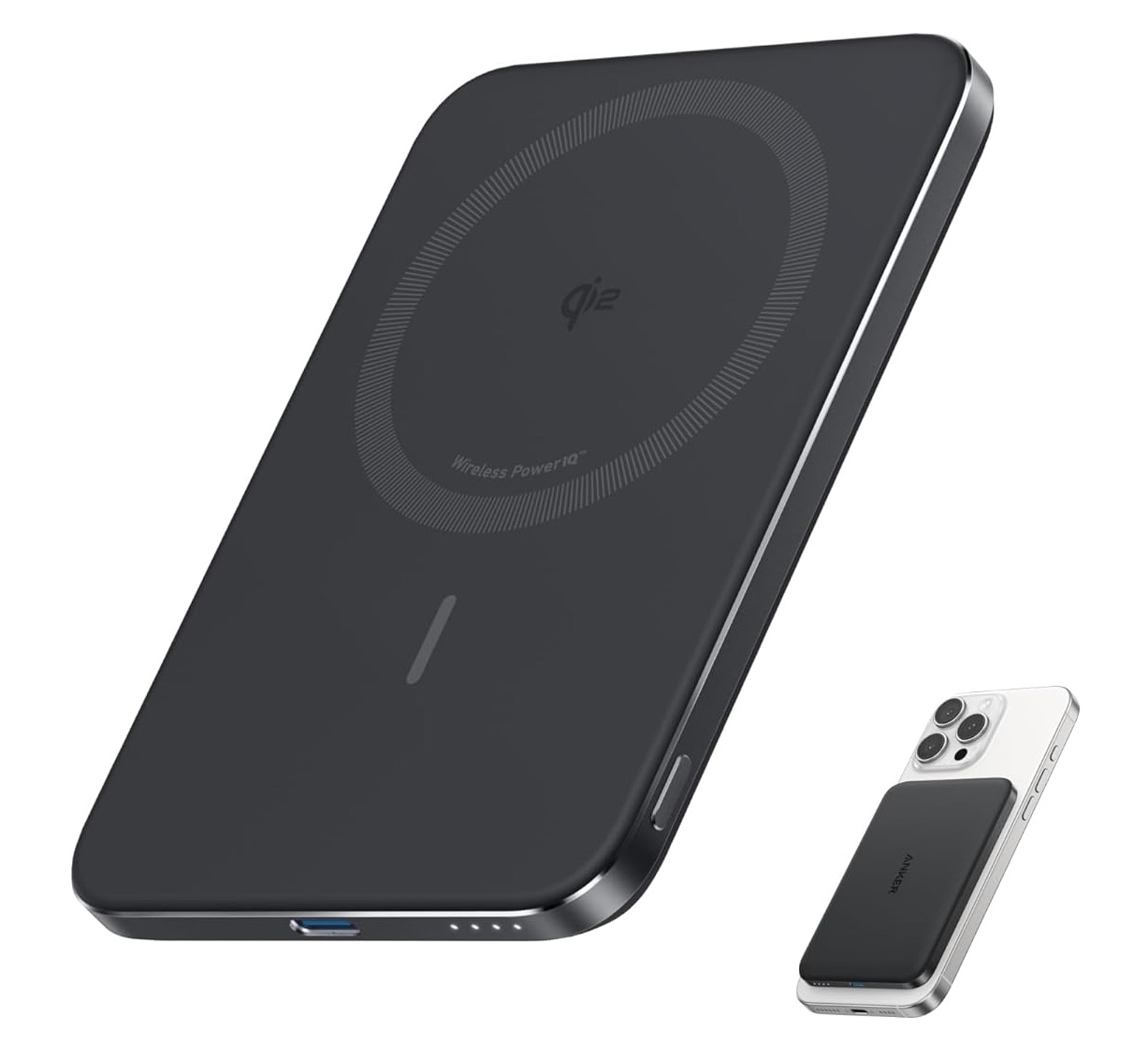 Batería externa Anker Nano Certificado Qi2 15W Power Bank Magsafe ultradelgada de 5000 mAh