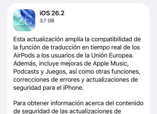 iOS 26.2 ya disponible con traducción en tiempo real en español en AirPods iOS 26.2