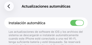 Actualizaciones de iOS automáticas activadas