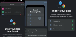 Pasos de la beta de Chrome para importar datos desde Safari directamente en el iPhone