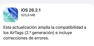 Actualización a iOS 26.2.1