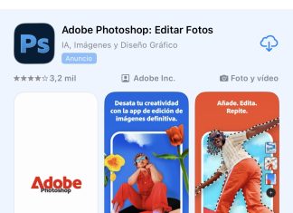 Resultado de búsqueda patrocinado (pagado) por Adobe, para aparecer cuando se buscan Apps competidoras