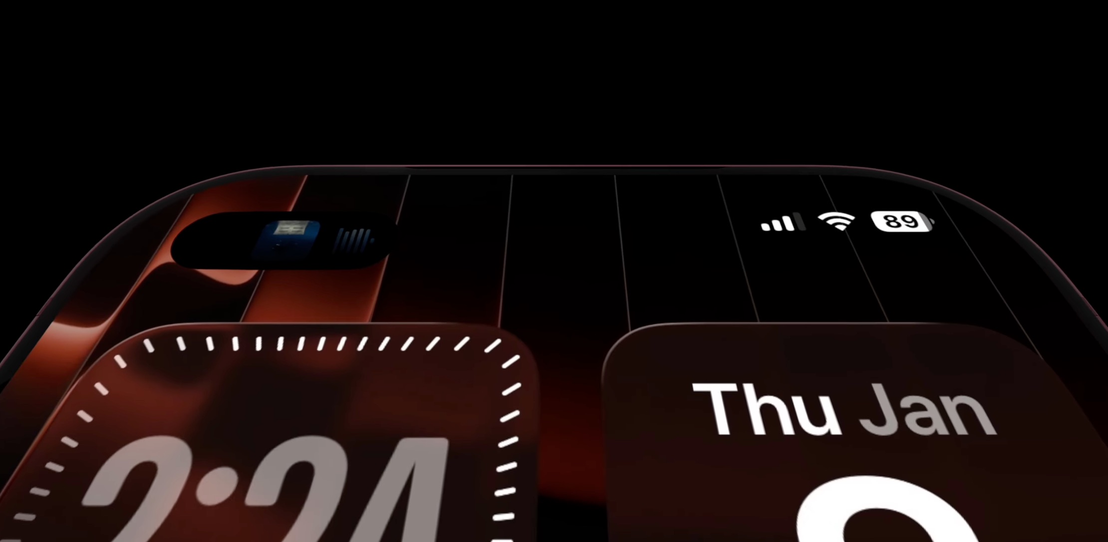 Render del iPhone 18 con la cámara frontal y el resto de componentes de la Dynamic Island en la esquina superior izquierda
