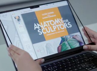 Accesorio de Intricuit que permite convertir una pantalla de MacBook en pantalla táctil