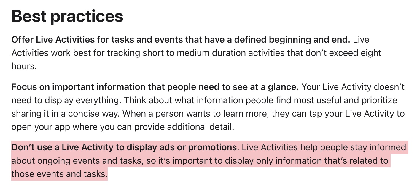 Apple deja claro que la Dynamic Island no se debe utilizar para publicidad o promociones