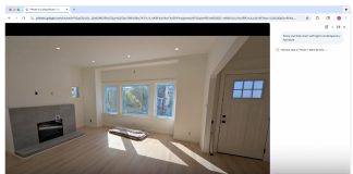 Cambiando la iluminación y los muebles de una habitación con una petición de texto a Gemini dentro de Google Chrome