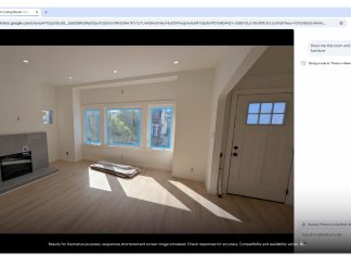 Cambiando la iluminación y los muebles de una habitación con una petición de texto a Gemini dentro de Google Chrome