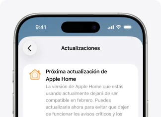 Apple avisando de la actualización de la App de Casa (Home)
